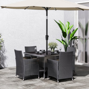 Black 2/4 – Person Rattan Dining Set Outdoor Garden Patio Furniture