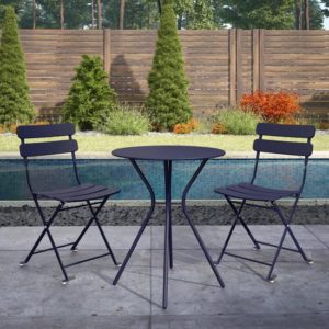Cocoas Outdoor Metal 3 Piece Bistro Set In Navy