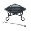 Charles Bentley 56cm Round Outdoor Garden Patio Fire Pit Heater Open Bowl Black