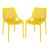 Aultas Outdoor Yellow Stacking Dining Chairs In Pair