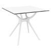 Aviemore Outdoor Square 80cm Wooden Dining Table In White