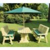 Erog Garden Wooden Dining Table With 2 Large Benches In Timber