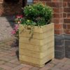 Marsden Tall Wooden Planter In Natural Timer