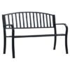 Prisha Steel Garden Seating Bench In Black