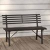 Riley Steel Garden Seating Bench In Black