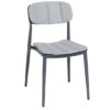 Rykon Outdoor Metal Stacking Dining Chair In Matt Grey