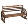 Stella 112cm Wooden Garden Seating Bench In Brown