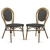 Toller Outdoor Black Aluminium Cane Effect Dining Chair In Pair