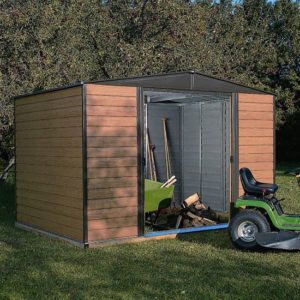 Watten Metal 10×6 Apex Shed In Wood Grain