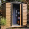 Watten Metal 6x5 Apex Shed In Wood Grain