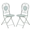 Calderon Outdoor Grey Metal Seating Chairs In Pair