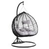 Gazit Outdoor Double Hanging Chair With Round Base In Black