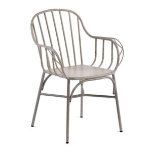 Carla Outdoor Aluminium Vintage Arm Chair In White