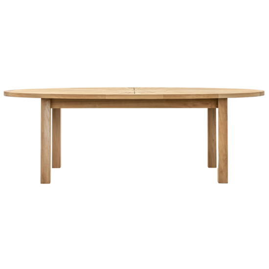 Champil Outdoor Oval Wooden Dining Table In Natural