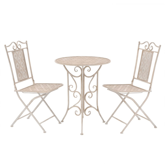 Ramona Steel 3 Piece Bistro Set In White