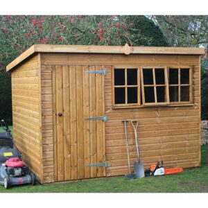 14′ x 10′ Traditional Heavy Duty Shiplap Pent Wooden Garden Shed (4.28m x 3.05m)