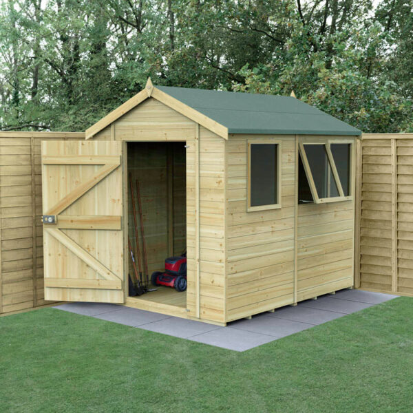 8' x 6' Forest Timberdale 25yr Guarantee Tongue & Groove Pressure Treated Apex Shed - 3 Windows (2.5m x 1.98m)