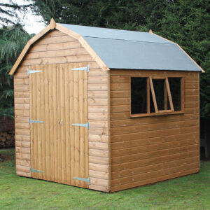 8′ x 8′ Traditional Shiplap Dutch Barn Heavy Duty Wooden Garden Shed (2.44m x 2.44m)