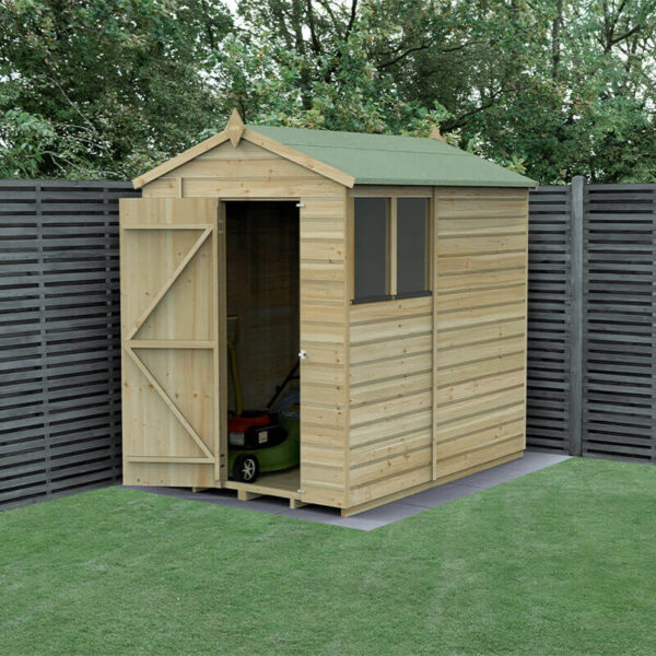 7' x 5' Forest Beckwood 25yr Guarantee Shiplap Pressure Treated Apex Wooden Shed (2.28m x 1.53m)