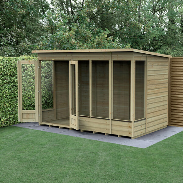 10' x 6' Forest Beckwood 25yr Guarantee Double Door Pent Summer House (3.11m x 2.05m)