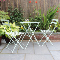 Folding Metal Bistro Set - Green