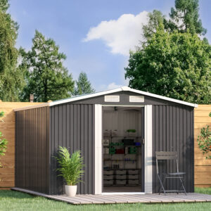 Waterproof 6×8/8×8/10x8ft Metal Shed With Gable Roof