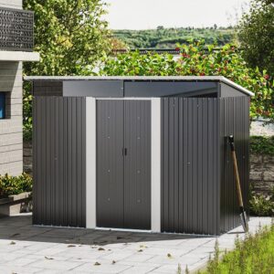 8.6 ft Garden Bike Sheds Metal Storage Shed with Lockable Sliding Doors