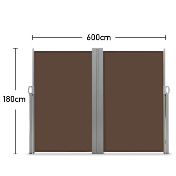 Retractable Double Side Awning in Brown