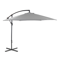 3m Hanging Banana Cantilever Garden Parasol - Light Grey