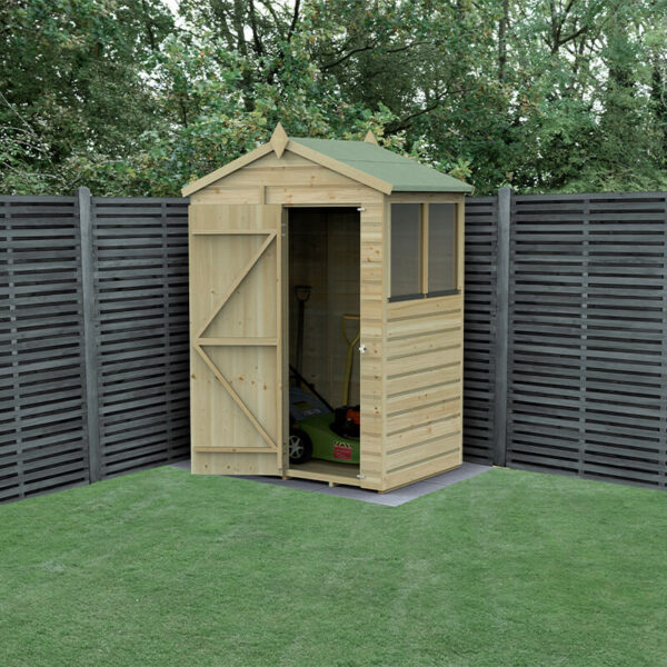 5' x 3' Forest Beckwood 25yr Guarantee Shiplap Pressure Treated Apex Wooden Shed (1.64m x 1m)