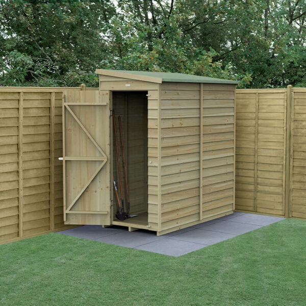 6' x 3' Forest 4Life 25yr Guarantee Overlap Pressure Treated Windowless Pent Wooden Shed (1.88m x 1.02m)