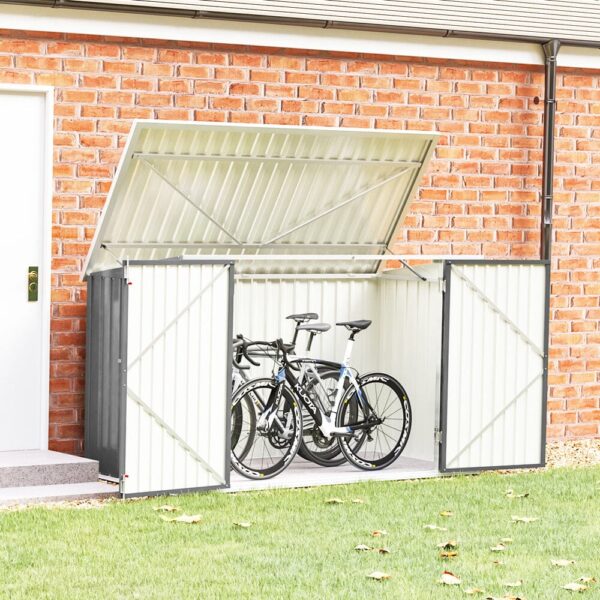 6/7ft Lockable Steel Garden Metal Junk/Bike Storage Shed Green/Black/Grey