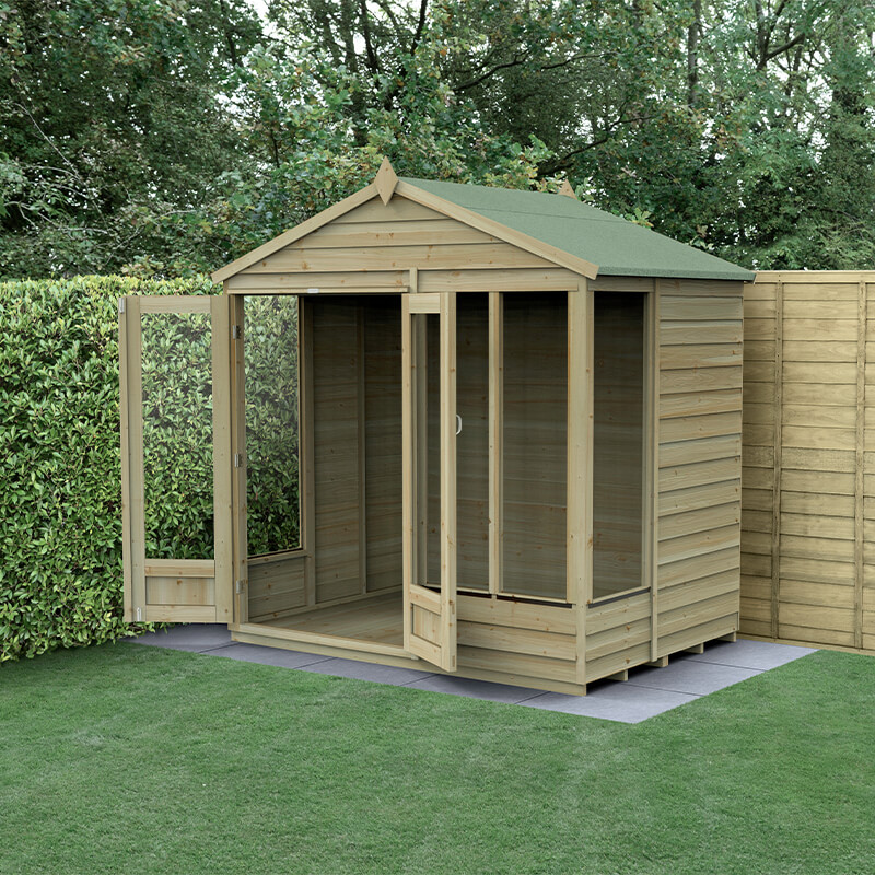 7' x 5' Forest 4Life 25yr Guarantee Double Door Apex Summer House (2.28m x 1.53m)