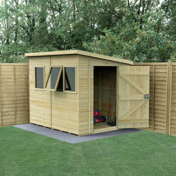 8' x 6' Forest Timberdale 25yr Guarantee Tongue & Groove Pressure Treated Pent Shed â 3 Windows (2.5m x 2m)