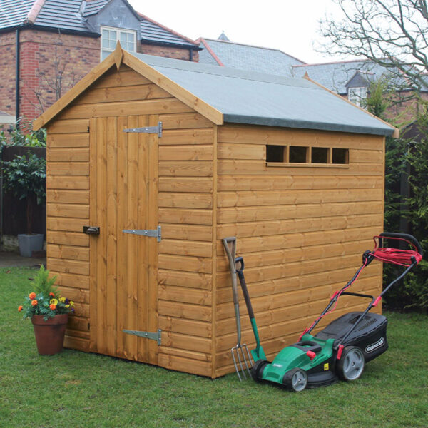 8' x 8' Traditional Shiplap Apex Security Wooden Garden Shed (2.44x2.44m)