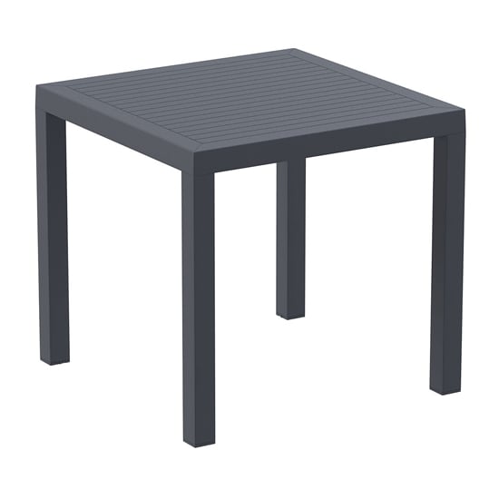 Aboyne Outdoor Square 80cm Dining Table In Dark Grey