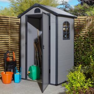 Alloya Plastic 4×3 Apex Shed In Light Grey