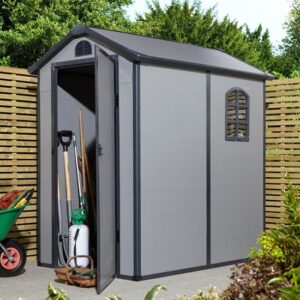 Alloya Plastic 4×6 Apex Shed In Light Grey