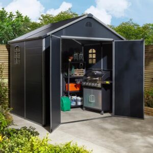 Alloya Plastic 8×6 Apex Shed In Dark Grey