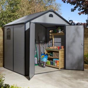 Alloya Plastic 8×6 Apex Shed In Light Grey