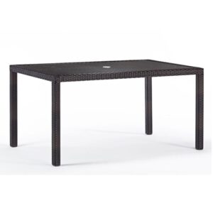 Arlo Outdoor Rattan Dining Table Rectangular With Glass Top