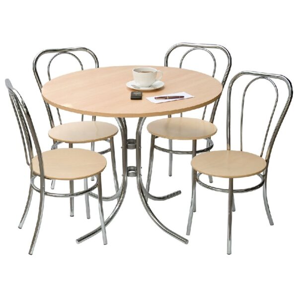 Beaufort Wooden Bistro Set With 4 Chairs In Oak