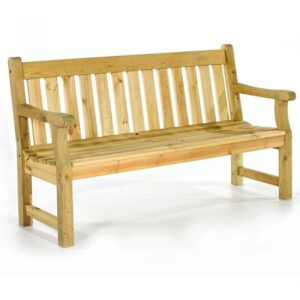 Darko Timber Garden 3 Seater Bench In Green Pine