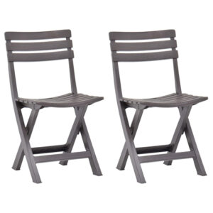 Derik Outdoor Mocha Plastic Garden Chairs In Pair