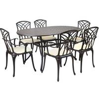 Garden Cast Aluminium Stamford 7 Piece Furniture Set With Cushions