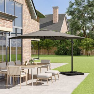 Garden Parasol Umbrella Cantilever Parasol with Petal Water Tank