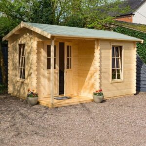 Gower Garden Office Wooden Cabin In Untreated Natural Timber