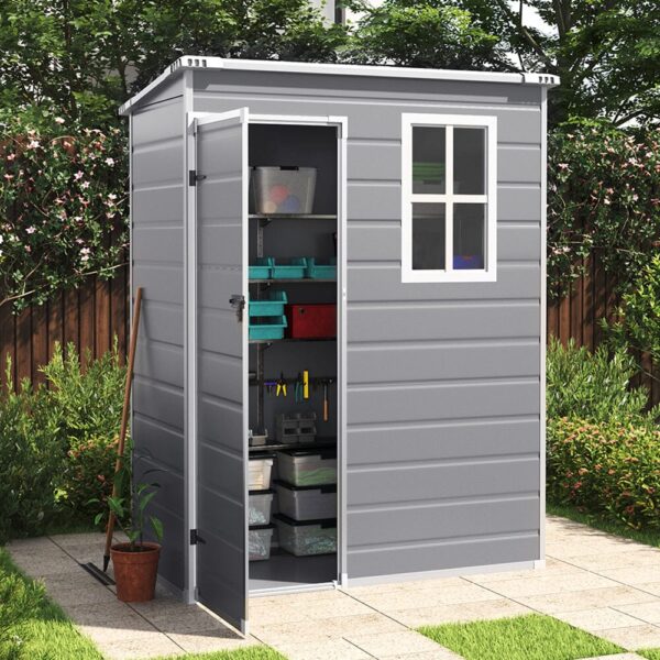 Livingandhome Plastic Outdoor Garden Tool Shed