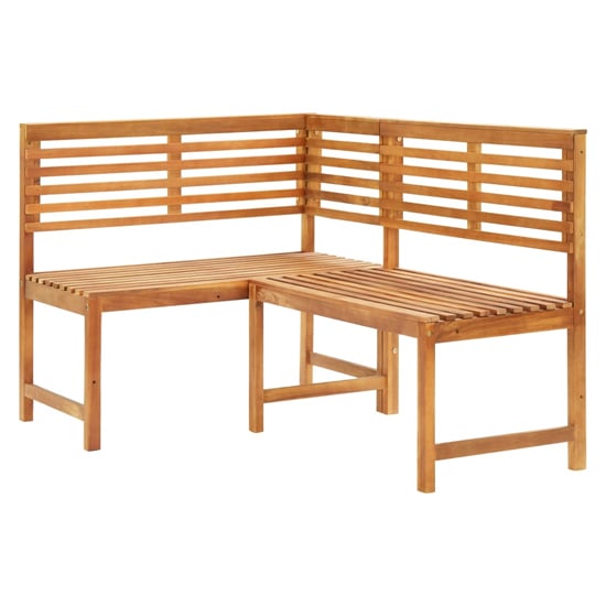 Mirha Wooden Corner Garden Seating Bench In Natural