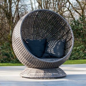 Monx Outdoor Floor And Hanging Chair In Charcoal Grey